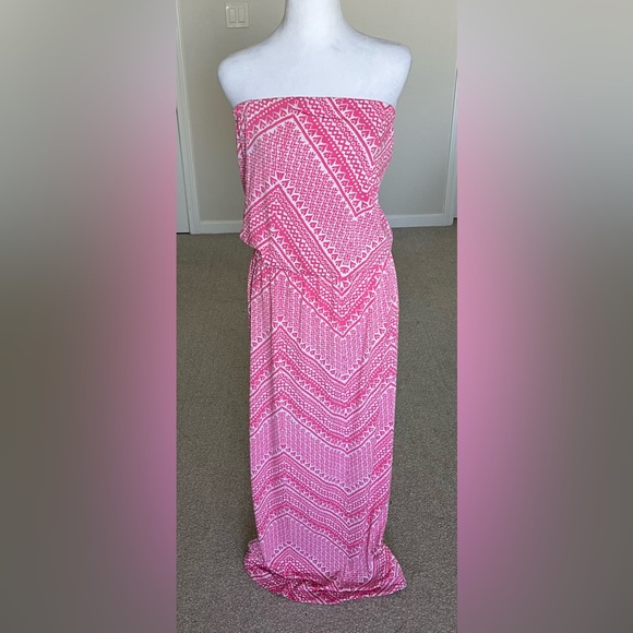 Tori Richard Dresses & Skirts - NWOT Tori Richard Honolulu Pink Strapless Herringbone Dress Size Small